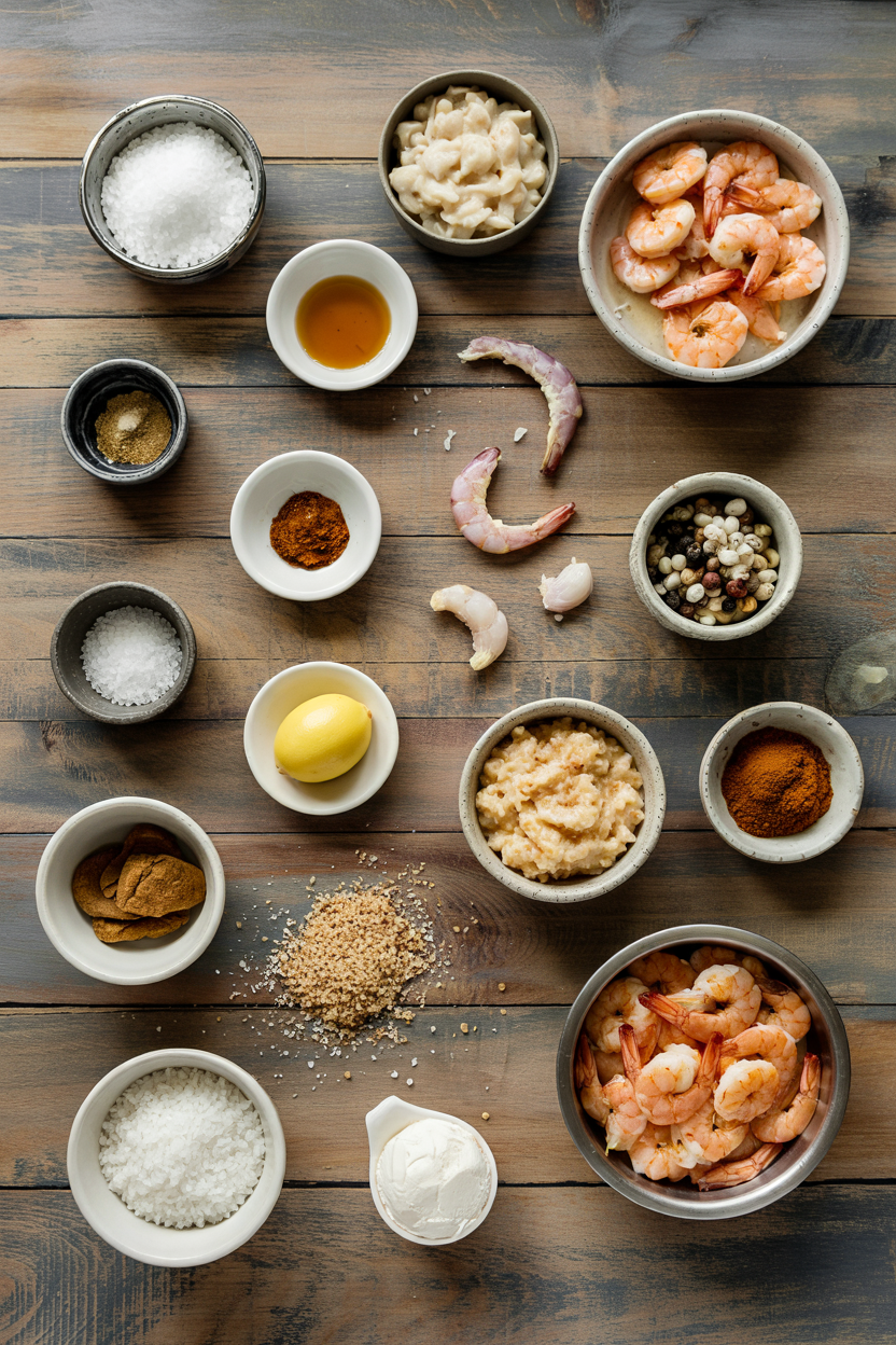 Ingredients for Shrimp and Grits Southern-Style