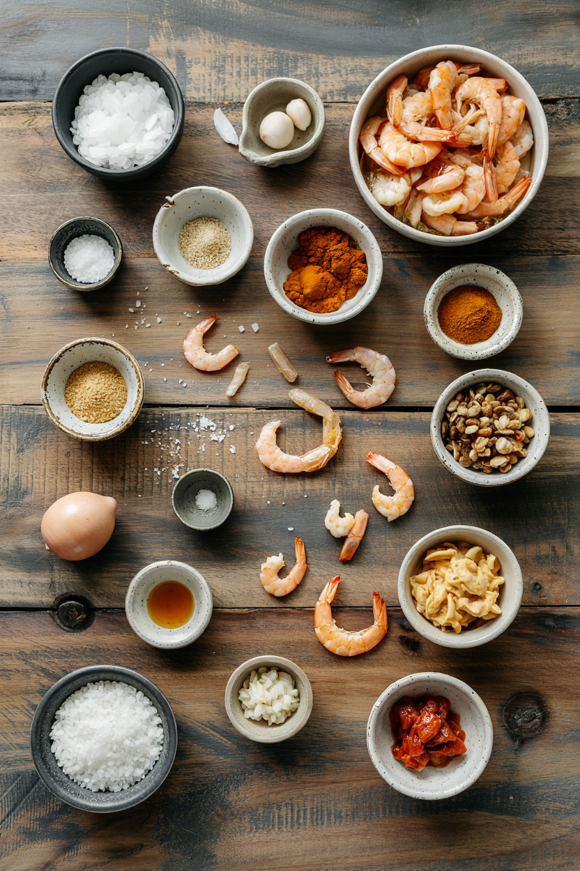 Ingredients for Shrimp Étouffée Louisiana-Style