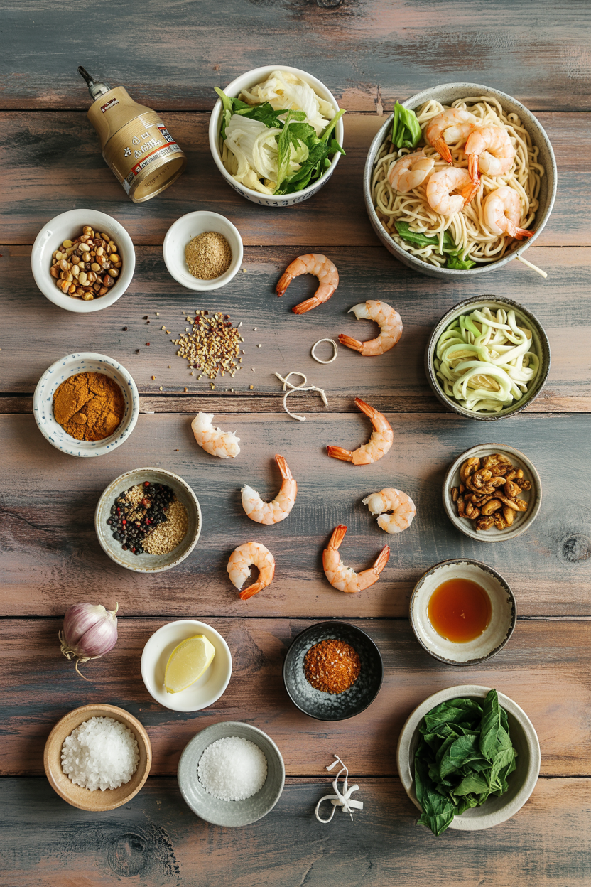 Ingredients for Shrimp Lo Mein