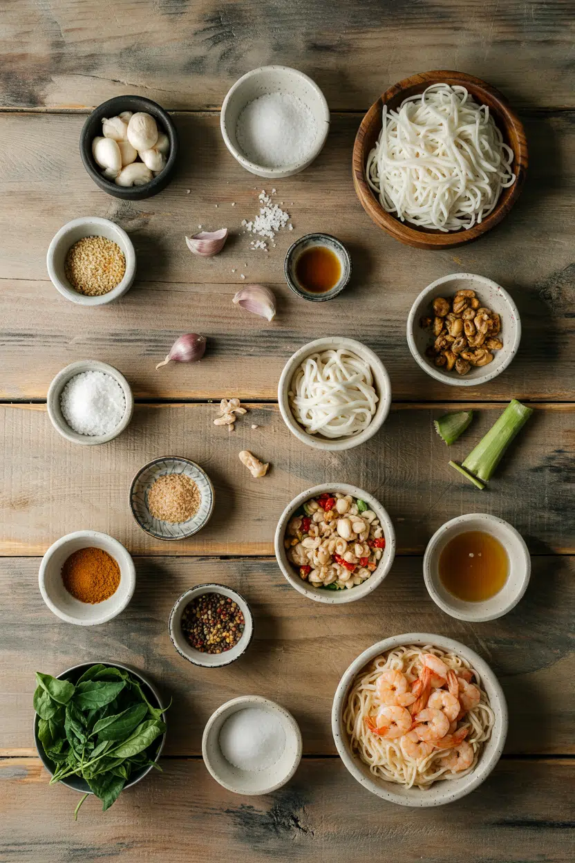 Ingredients for Shrimp Pad Thai