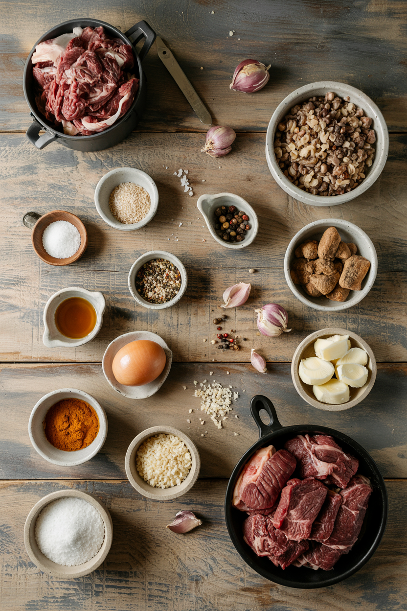 Ingredients for Slow Cooker Beef Bourguignon