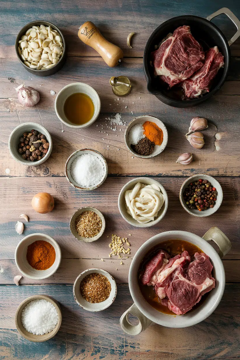 Ingredients for Slow Cooker Beef Shank Soup