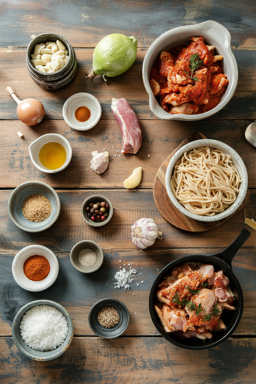 Ingredients for Slow Cooker Chicken Cacciatore