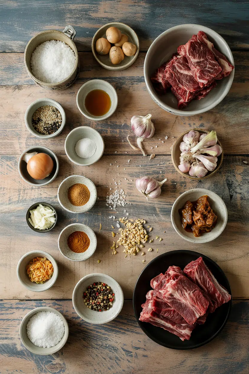 Ingredients for Slow Cooker Korean Beef Short Ribs