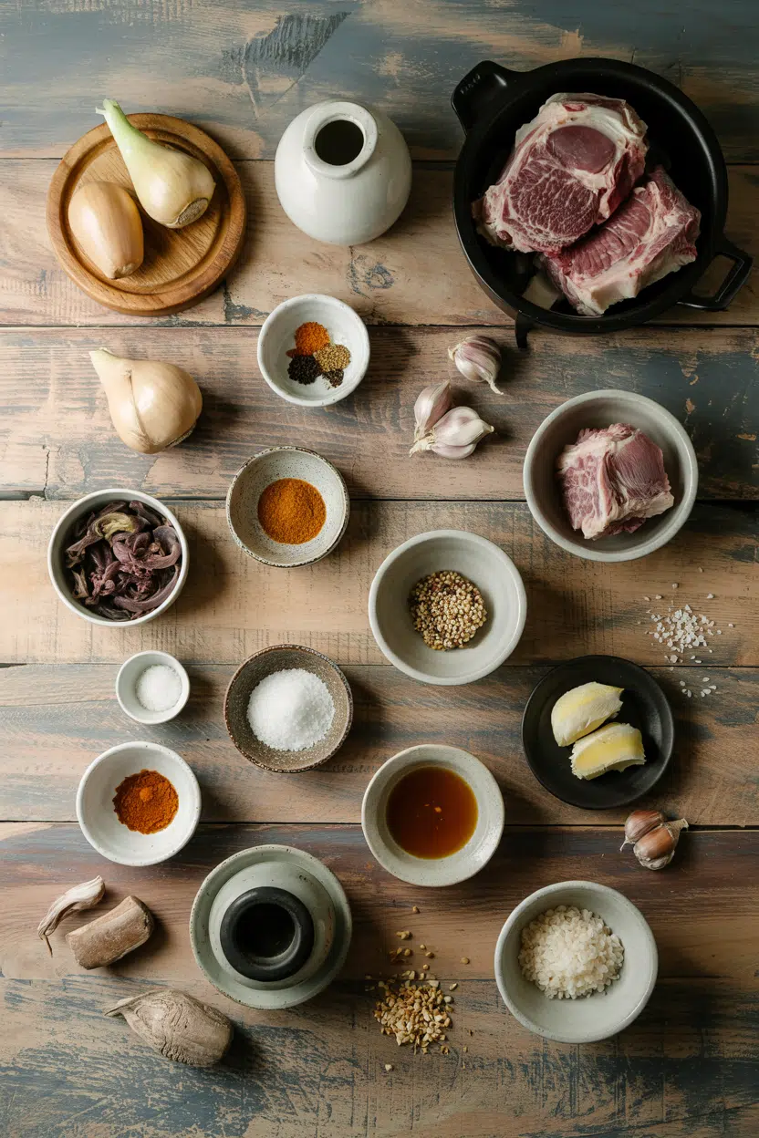 Ingredients for Slow Cooker Korean Ox Bone Soup