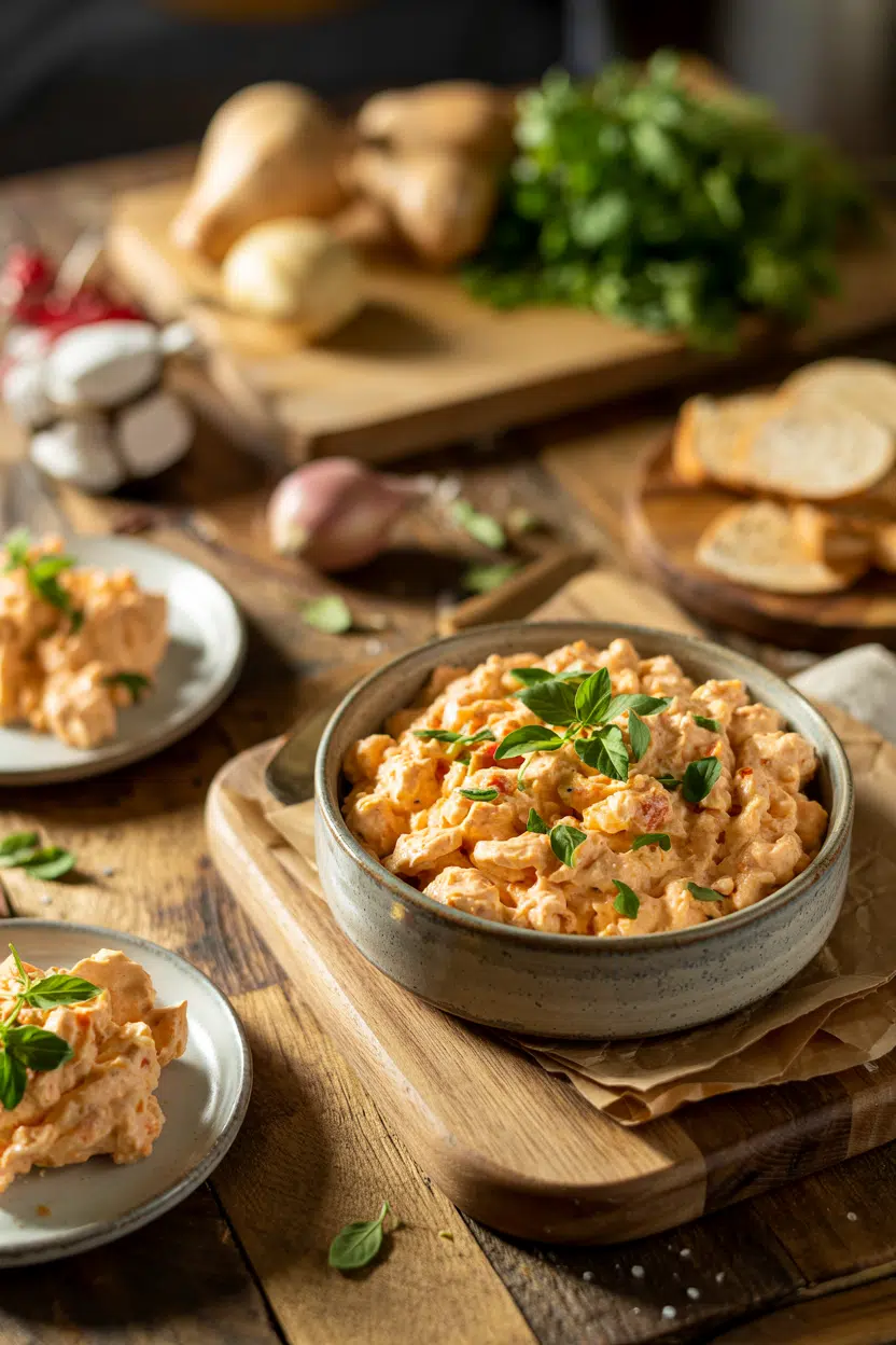 Southern Pimento Cheese Spread served on a plate
