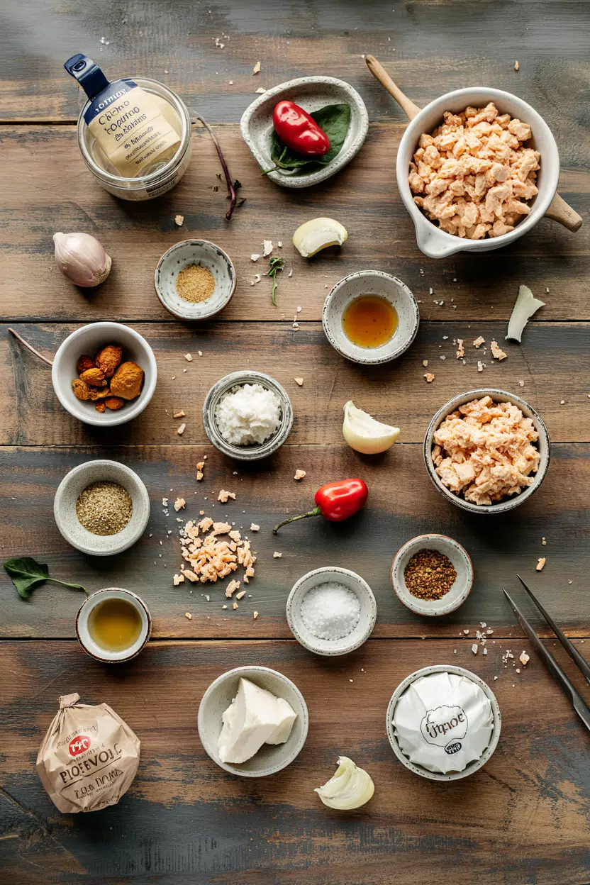 Ingredients for Southern Pimento Cheese Spread