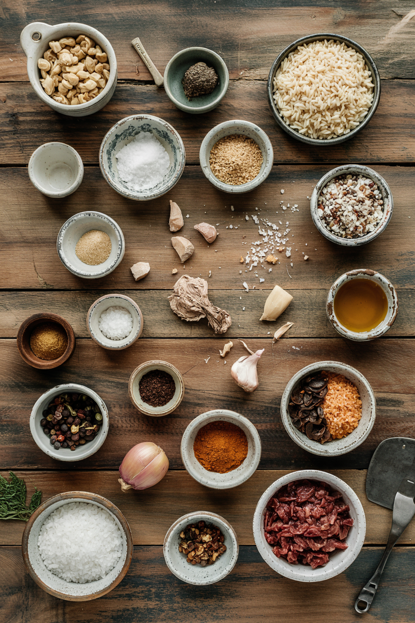 Ingredients for Spanish Arroz Negro