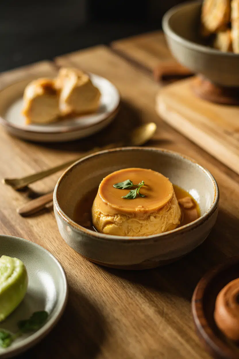 Spanish Flan Caramel served on a plate