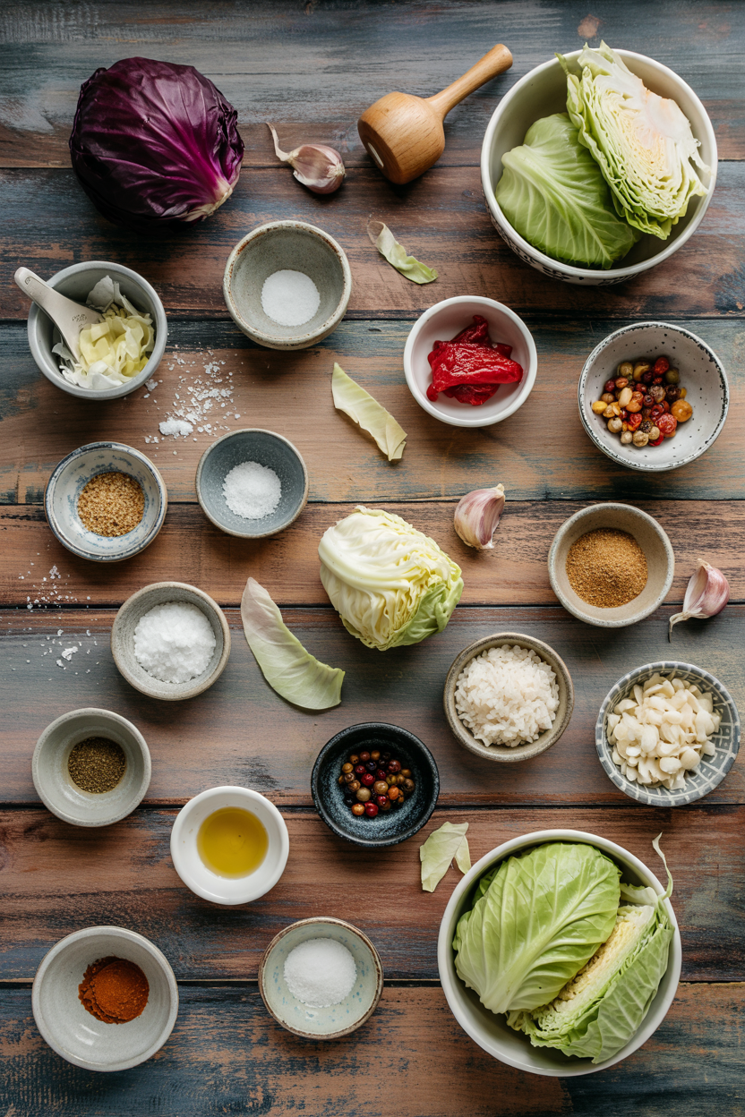 Ingredients for Stuffed Cabbage Rolls