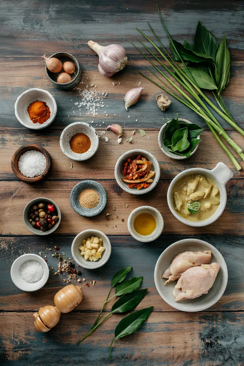 Ingredients for Thai Green Curry with Chicken
