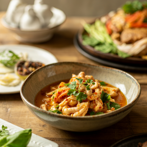 Thai Nam Jim Seafood Sauce served on a plate