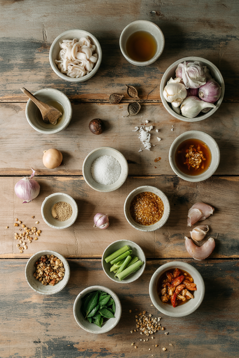 Ingredients for Thai Nam Jim Seafood Sauce