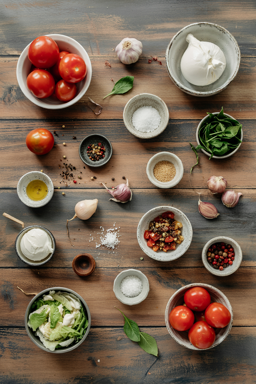 Ingredients for Tomato Burrata Salad