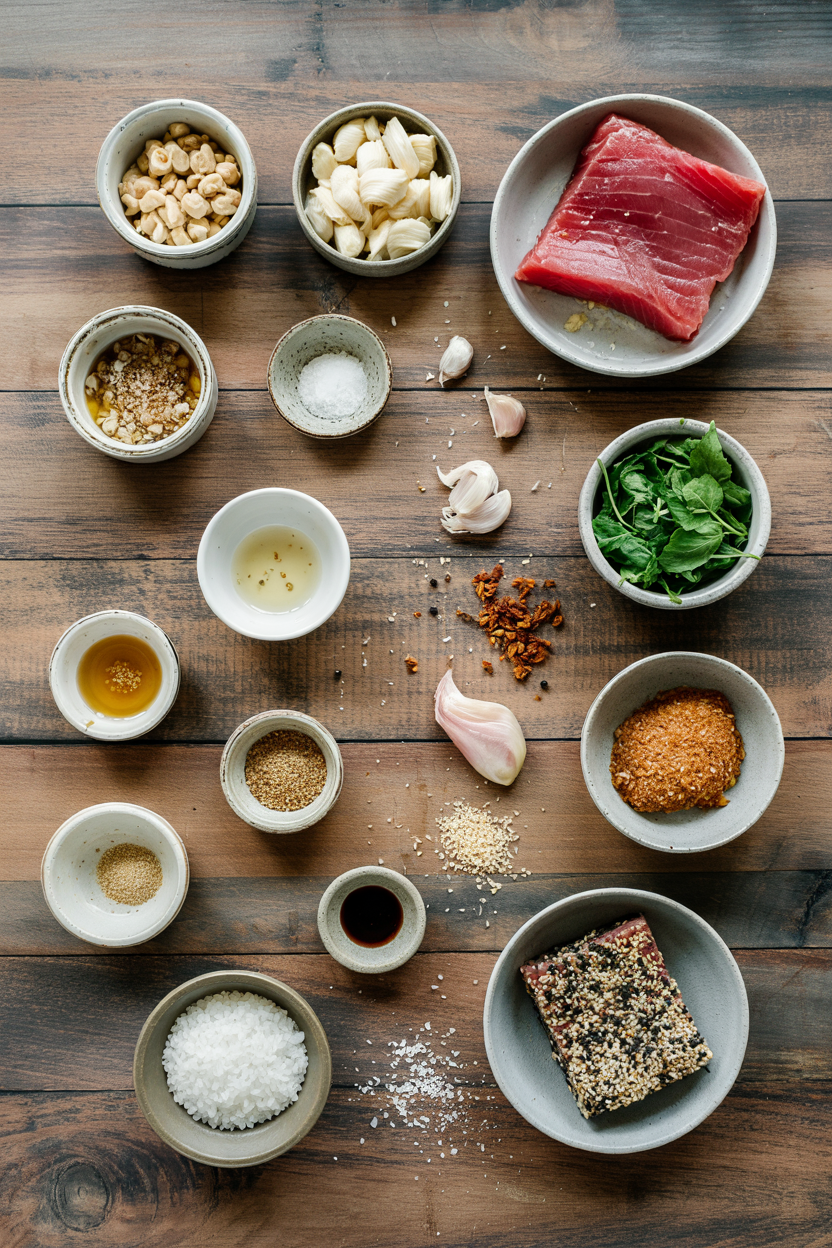 Ingredients for Tuna Steaks with Sesame Crust