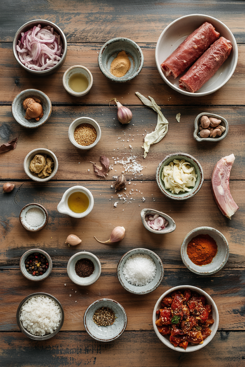 Ingredients for Turkish Iskender Kebab