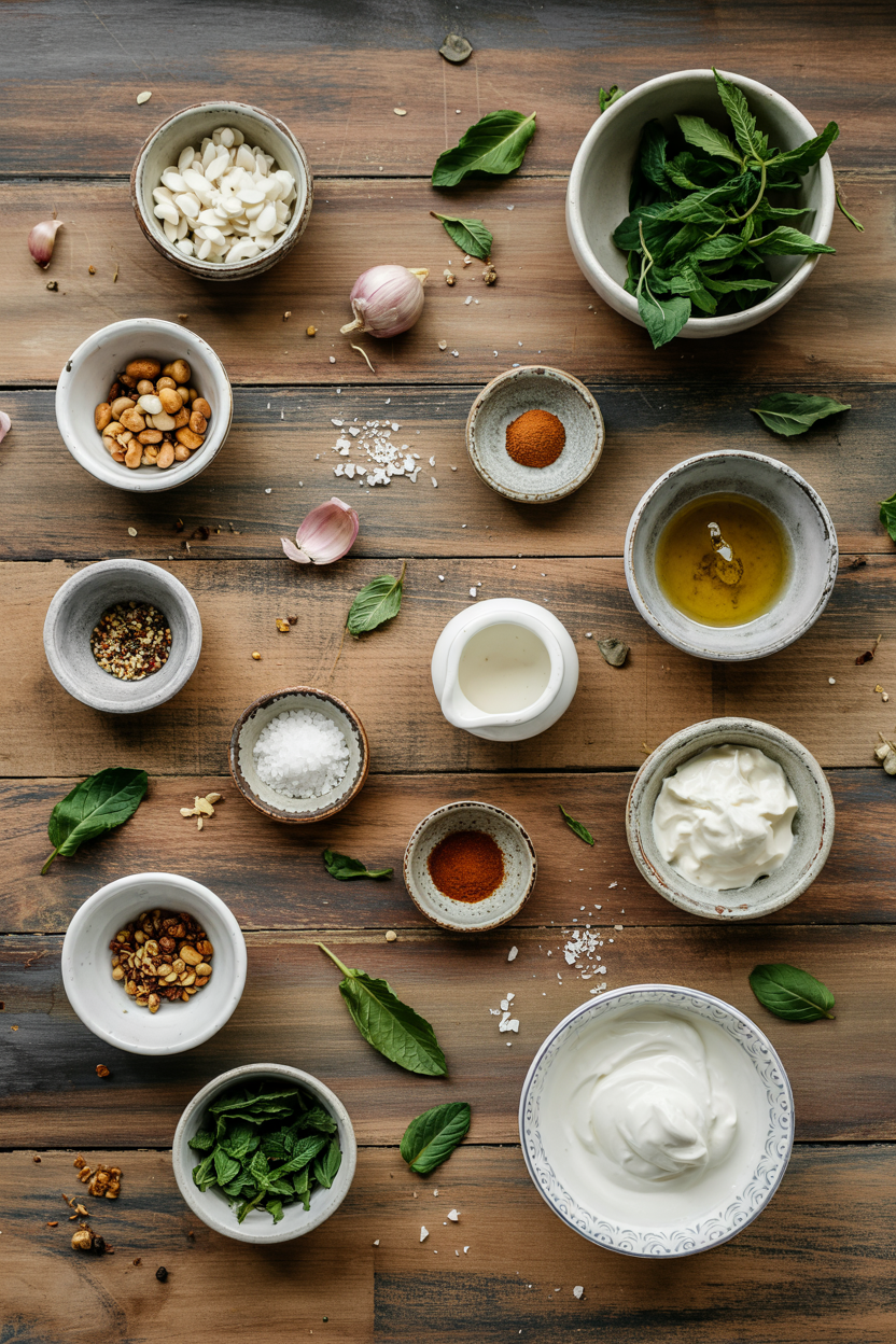 Ingredients for Yogurt Mint Raita