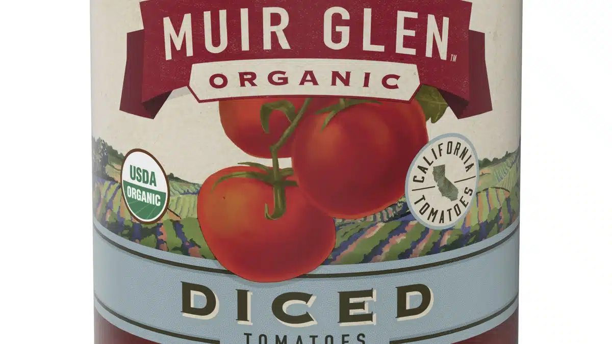 Can of Muir Glen Organic Diced Fire Roasted Tomatoes for best canned tomatoes