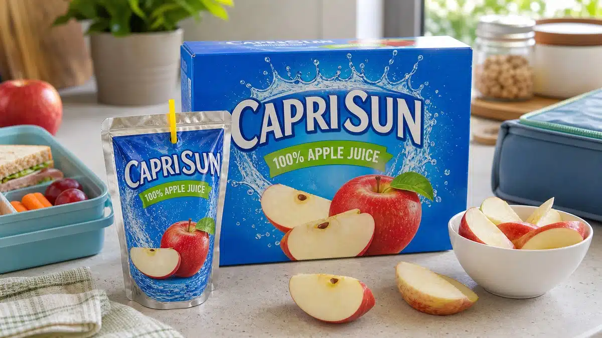 AI product-style photo of Capri Sun 100% Apple Juice for best capri sun flavors