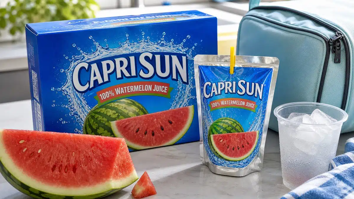 AI product-style photo of Capri Sun 100% Watermelon Juice for best capri sun flavors