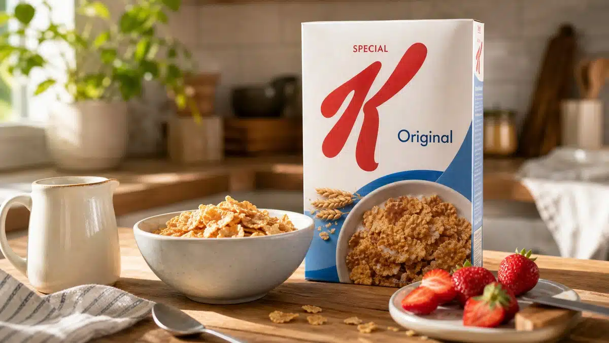 AI product-style photo of Special K Original cereal for best cereal