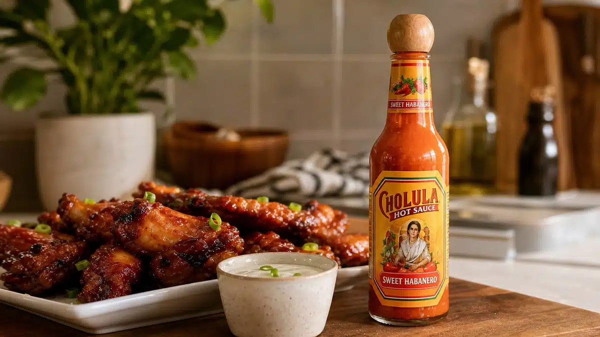 AI product-style photo of Cholula Sweet Habanero for best cholula flavor
