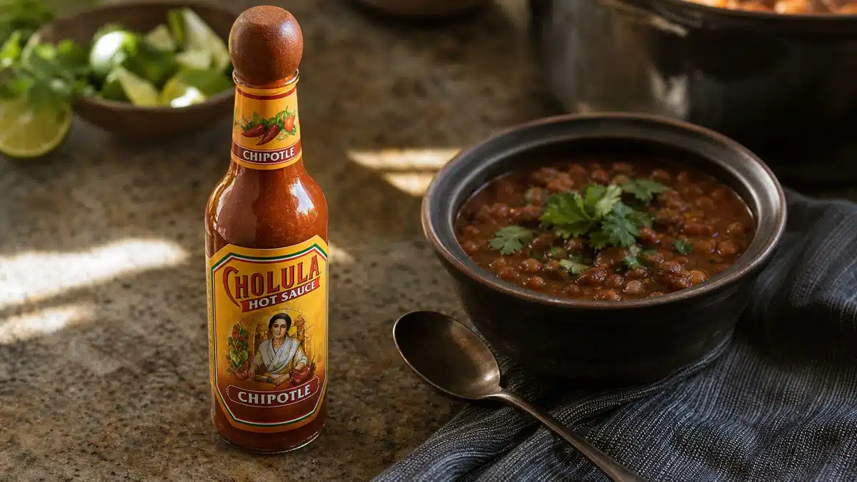 AI product-style photo of Cholula Chipotle for best cholula flavor