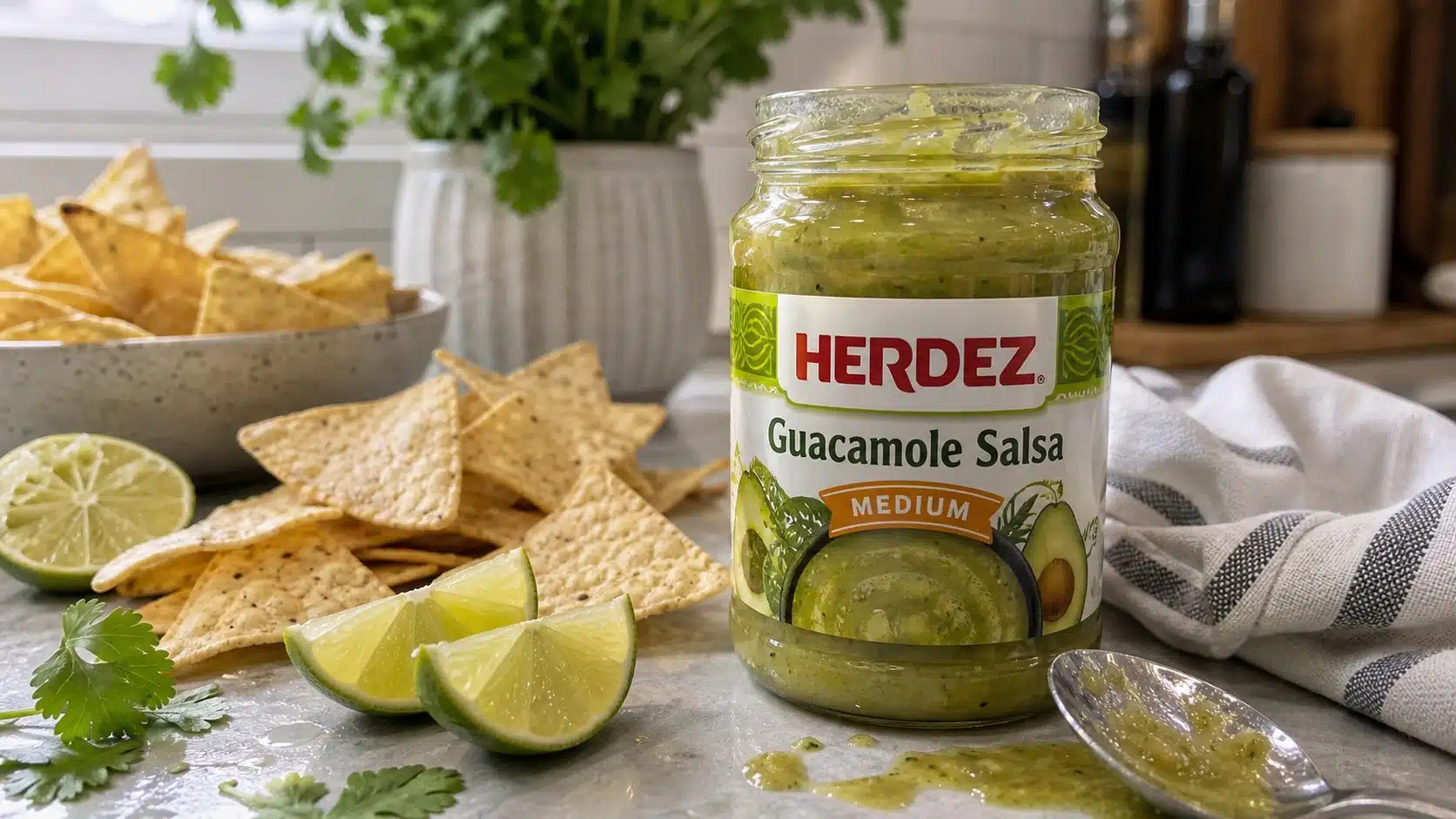 AI product-style photo of Herdez Guacamole Salsa for best dips