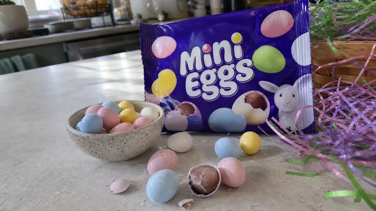 AI product-style photo of Cadbury Mini Eggs for best easter candy