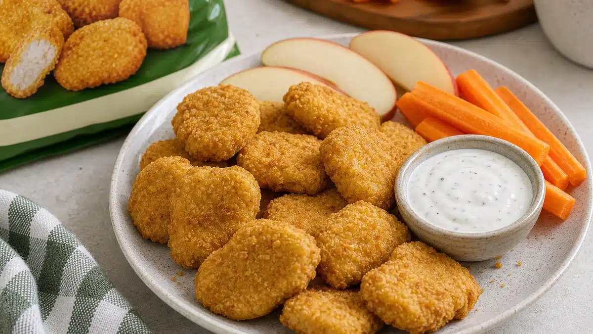AI product-style photo of Applegate Farms Gluten-Free Chicken Nuggets Value-Pack for best frozen chicken nuggets
