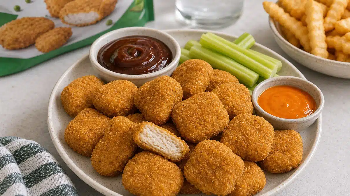 AI product-style photo of Impossible Frozen Chicken Nuggets Plant Based for best frozen chicken nuggets