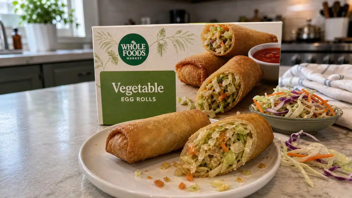 AI product-style photo of Whole Foods Market Vegetable Egg Rolls for best frozen egg rolls