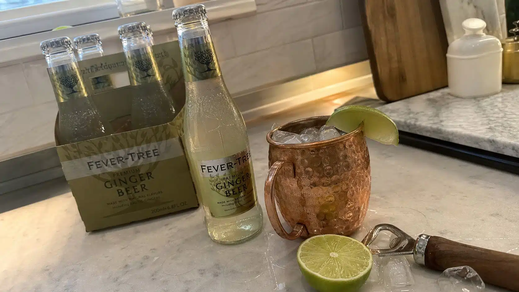 AI product-style photo of Fever-Tree Premium Ginger Beer for best ginger beer