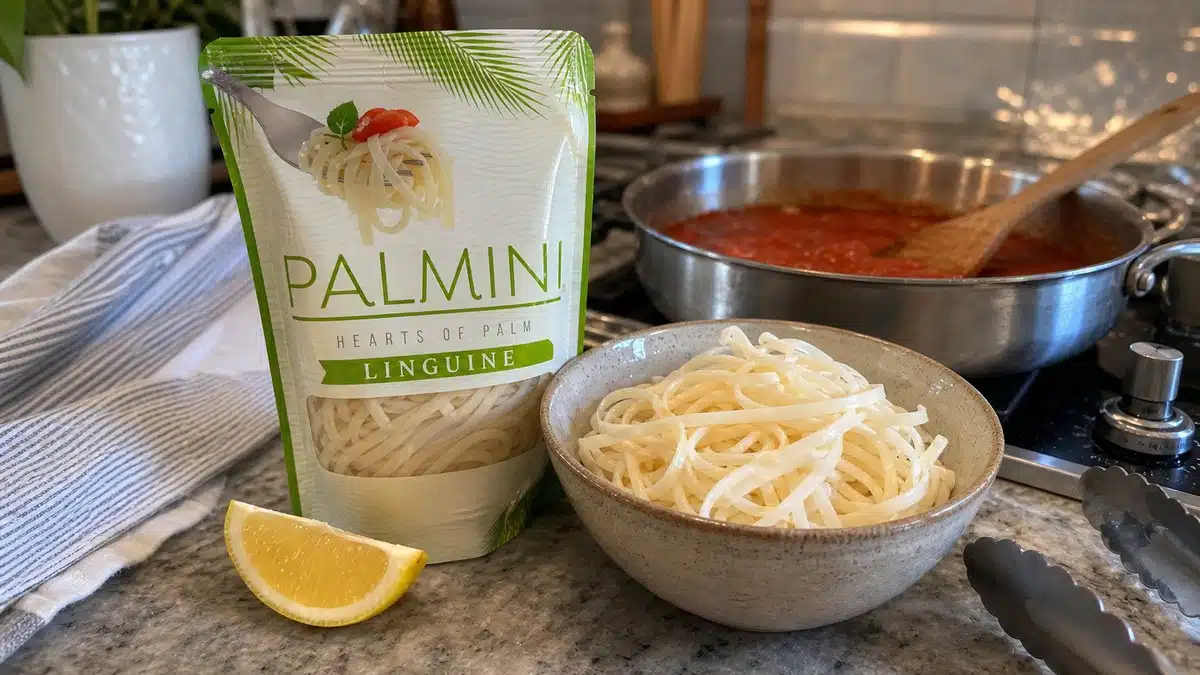 AI product-style photo of Palmini Linguine Pasta for best keto pasta