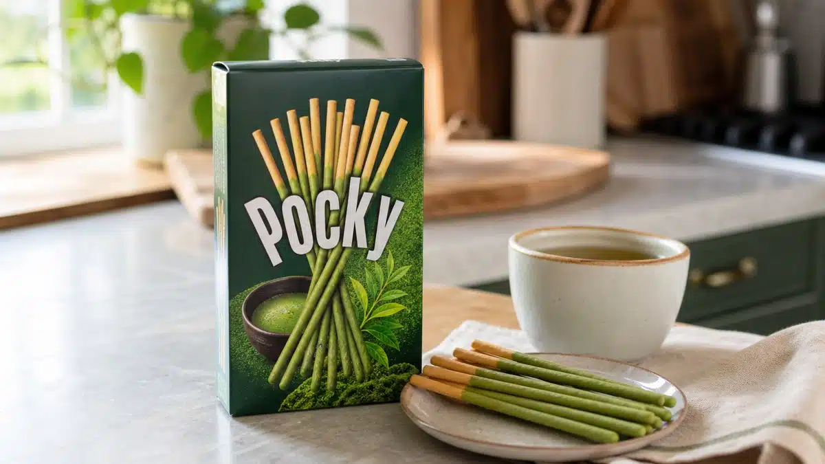 AI product-style photo of Pocky Matcha for best pocky flavors