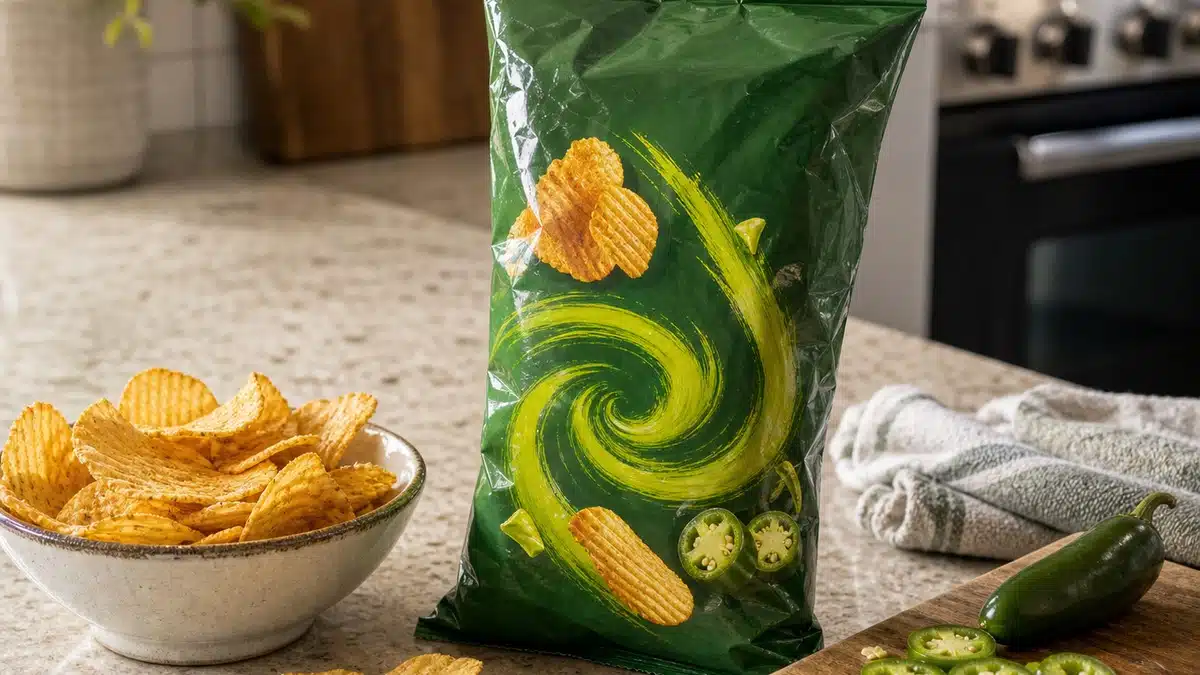 AI product-style photo of Takis Kettlez Jalapeno Typhoon for best takis flavors