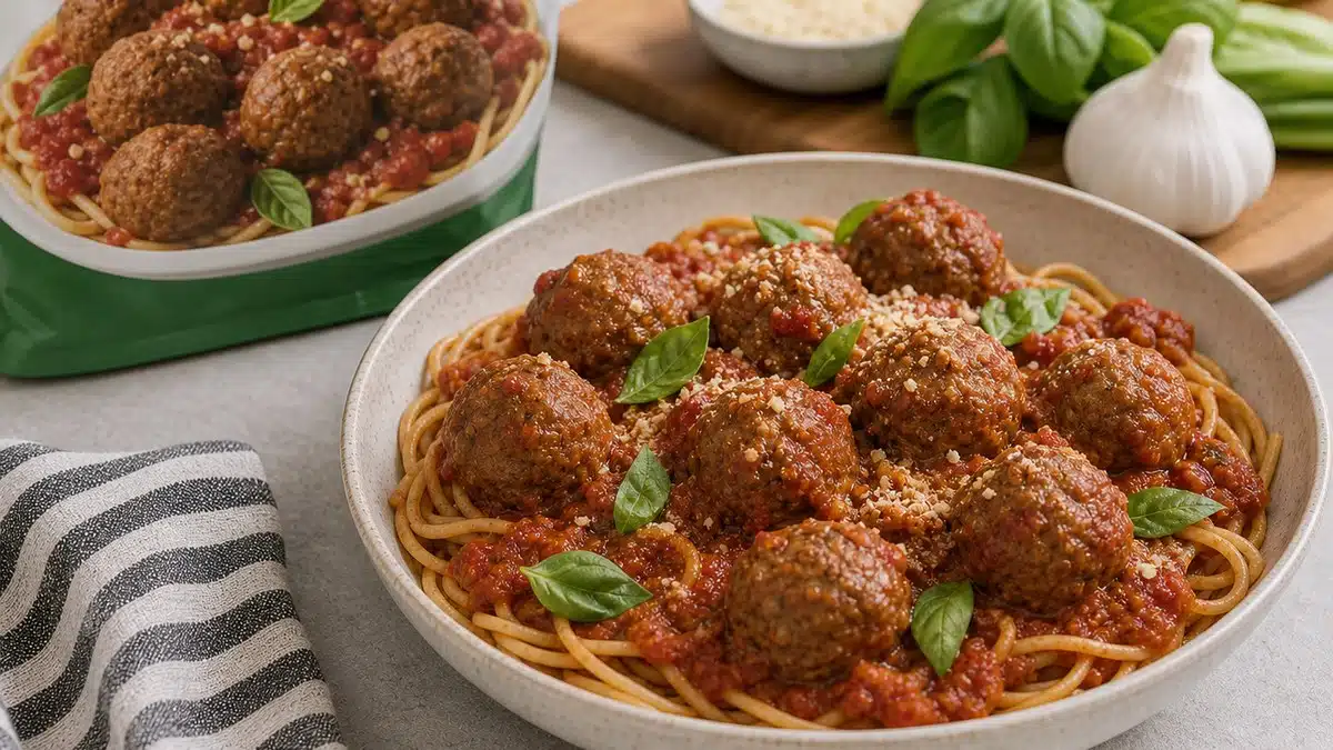 AI product-style photo of Gardein Plant-Based Classic Meatballs for best vegan meats