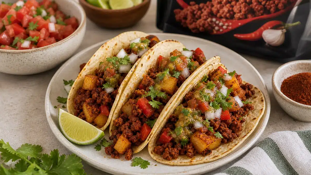 AI product-style photo of Abbot's Plant-Based Chorizo for best vegan meats