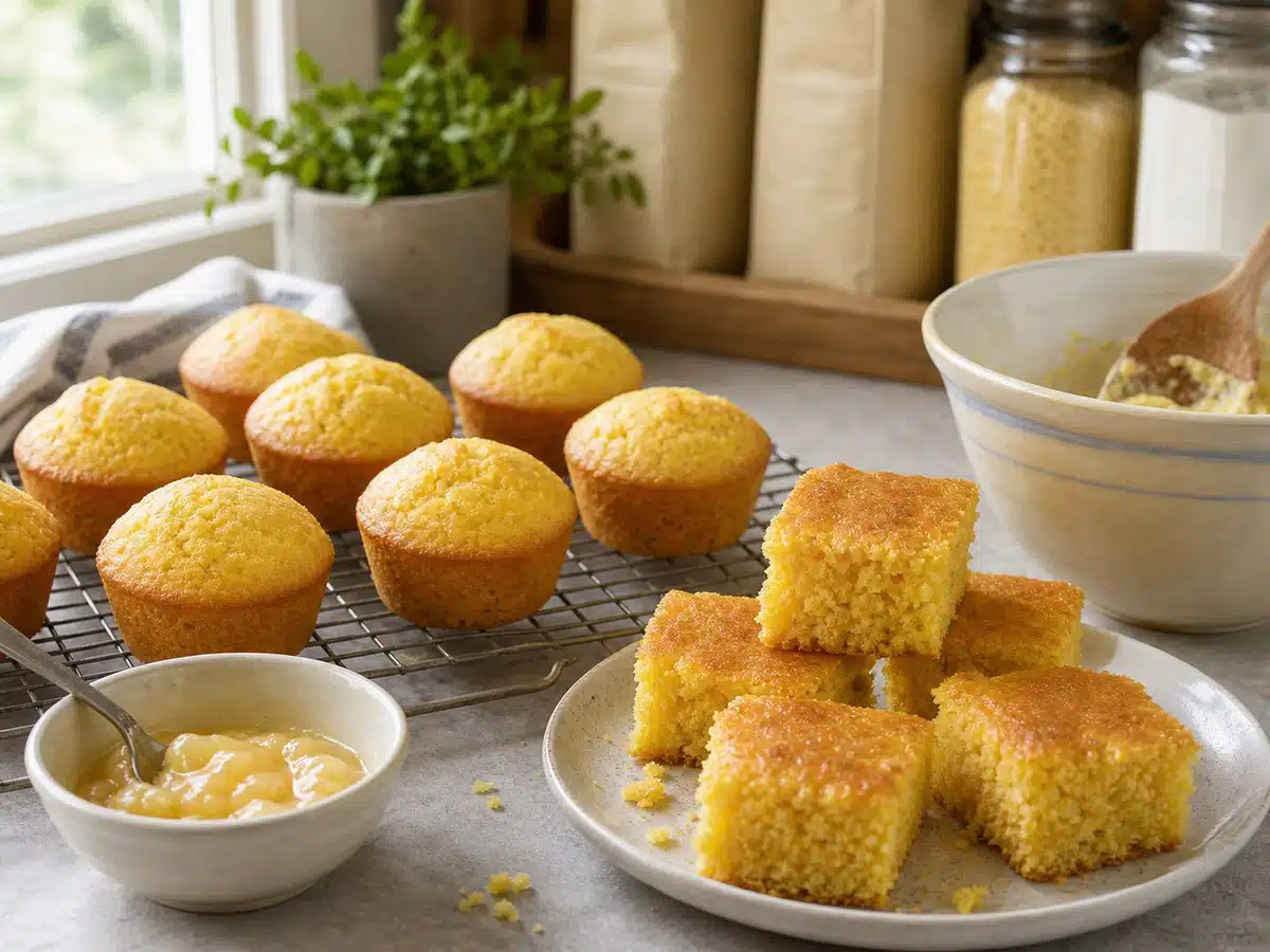 Corn muffins and cornbread pieces for best corn muffin mix