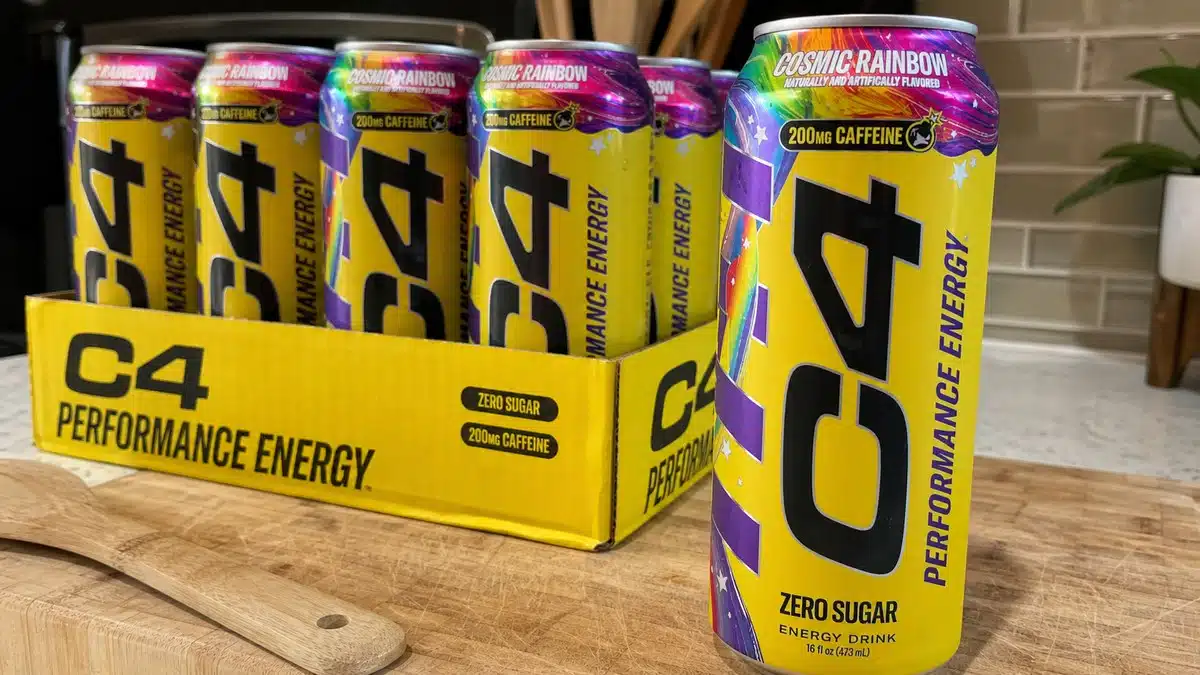AI product-style photo of C4 Performance Energy Cosmic Rainbow for best c4 flavors