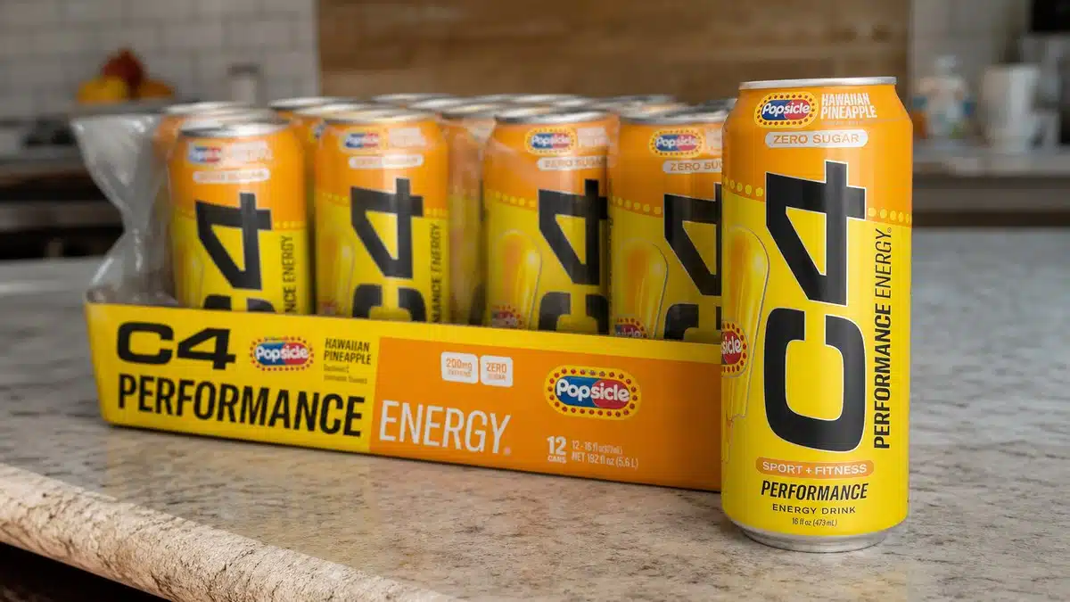 AI product-style photo of C4 Performance Energy Hawaiian Pineapple Popsicle for best c4 flavors