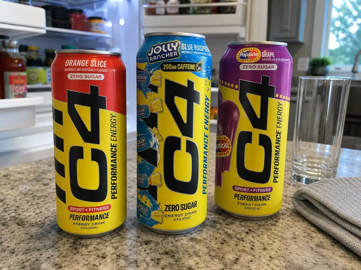 Orange Slice, Jolly Rancher Blue Raspberry, and Grape Popsicle cans for the best C4 flavors ranking