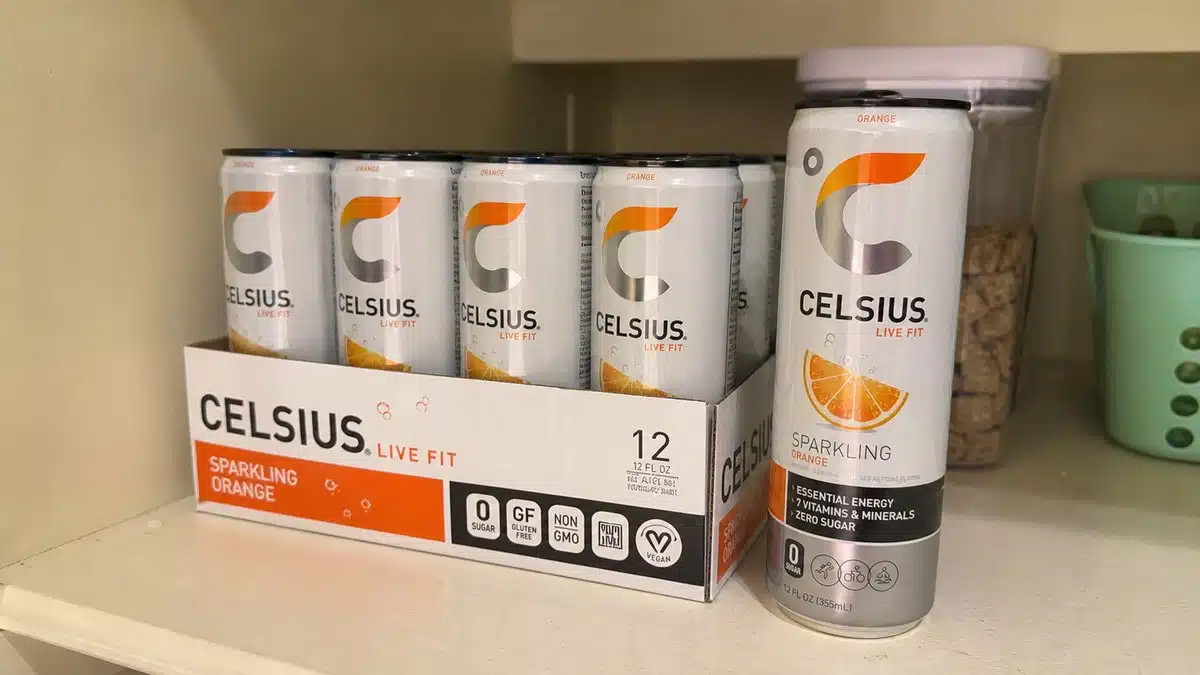 AI product-style photo of CELSIUS Sparkling Orange for best celsius flavor