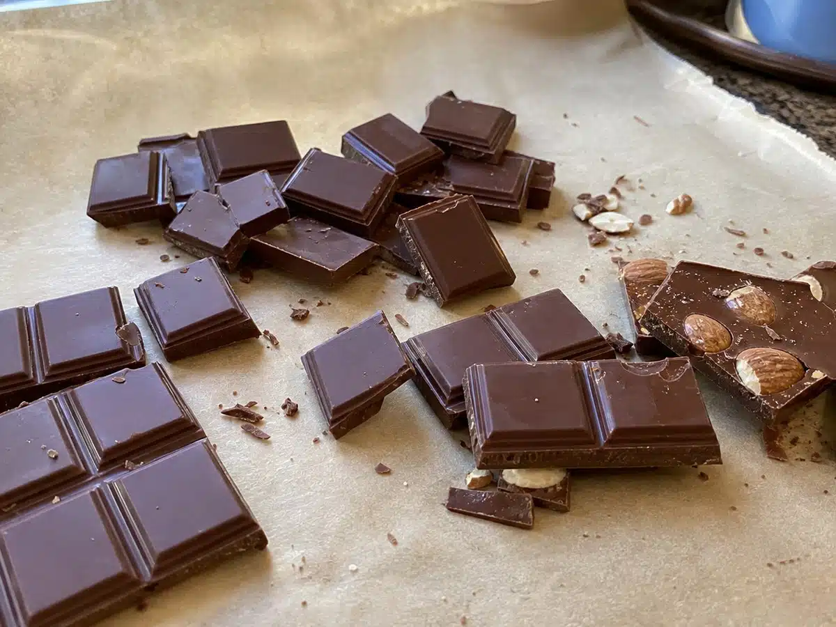Best Hershey bars: unwrapped milk chocolate squares on parchment