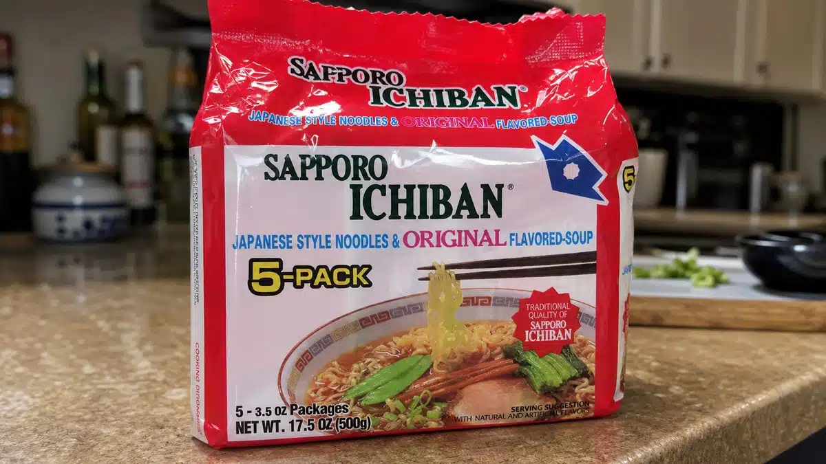 AI product-style photo of Sapporo Ichiban Original Ramen for best instant ramen