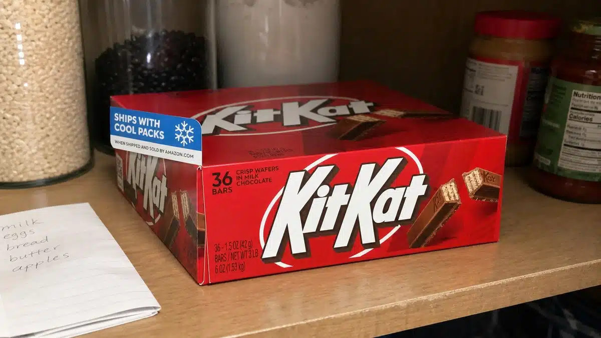 AI product-style photo of KIT KAT Milk Chocolate Wafer Candy Bars for best kit kat flavors