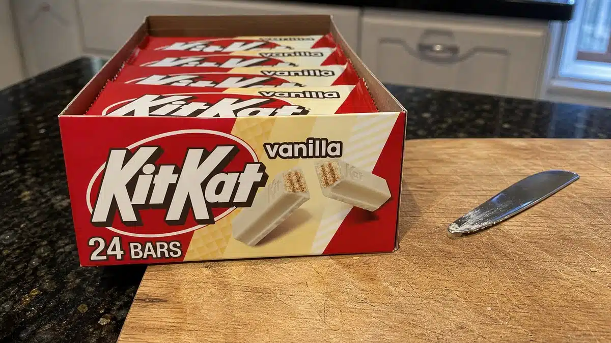 AI product-style photo of KIT KAT Vanilla Flavored Wafer Candy Bars for best kit kat flavors