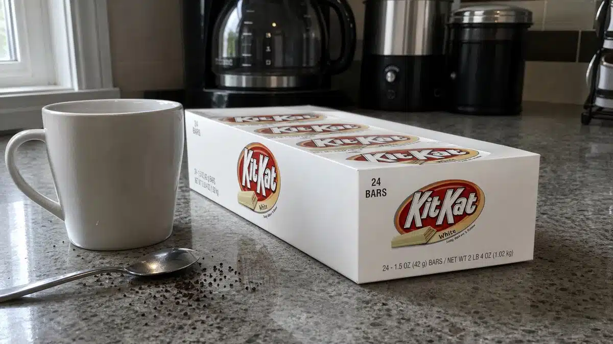 AI product-style photo of KIT KAT White Creme Wafer Candy Bars for best kit kat flavors