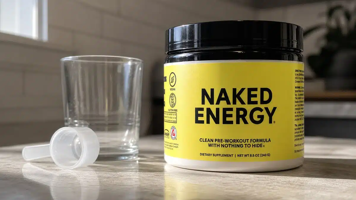 AI product-style photo of Naked Energy Unflavored for best pre workout