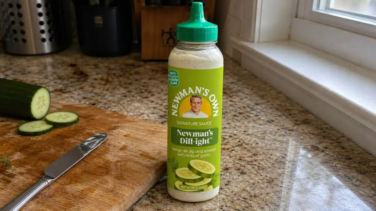 AI product-style photo of Newman's Own Dill-ight Dipping Sauce for best sandwich spreads